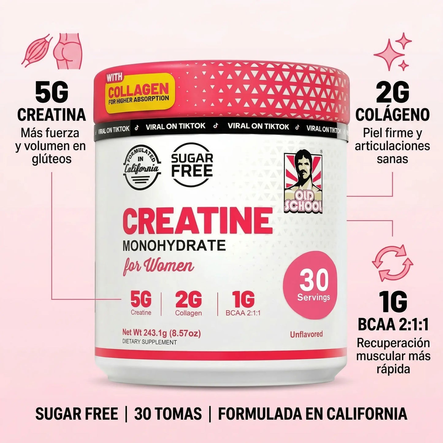 Creatina para Mujeres — Glúteos Firmes y Recuperación